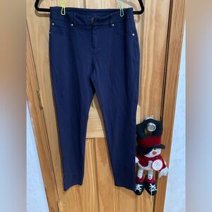 INC International Concepts woman’s size 6 navy faux front pockets stretch pants